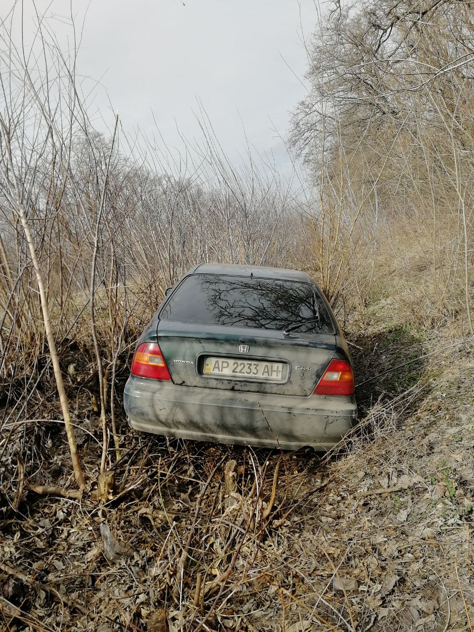 На запорожской трассе легковушка слетела в кювет: водителя на месте ДТП не было (ФОТО)