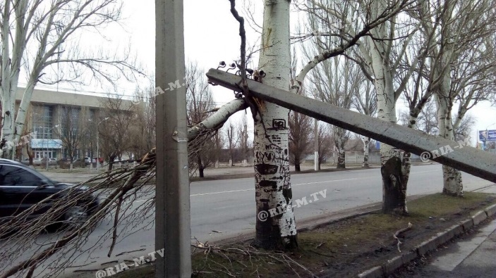 В Запорожской области бетонный столб рухнул на дорогу: опубликованы ФОТО