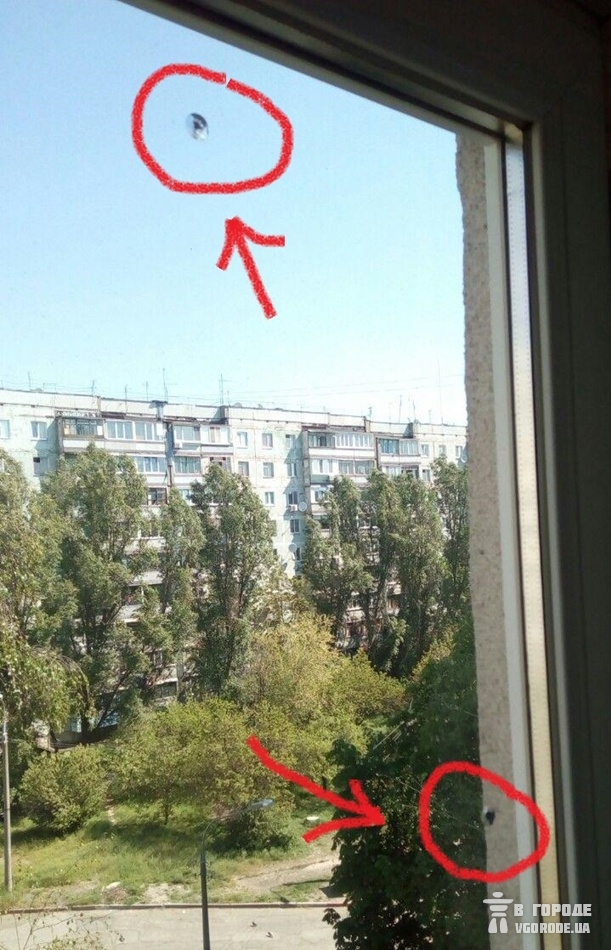 Жильцам многоэтажки расстреляли окна (ФОТО)