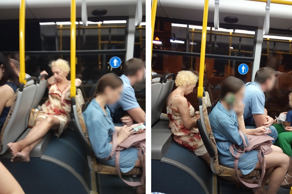 В Запорожском общественном транспорте заметили "женщину-кошку" (ФОТО)