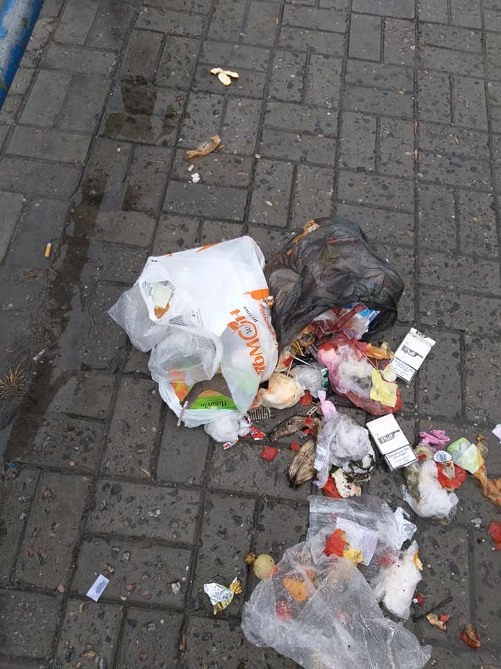 Люди-свиньи: запорожцы приносят свой мусор под стены аптеки (ФОТО)