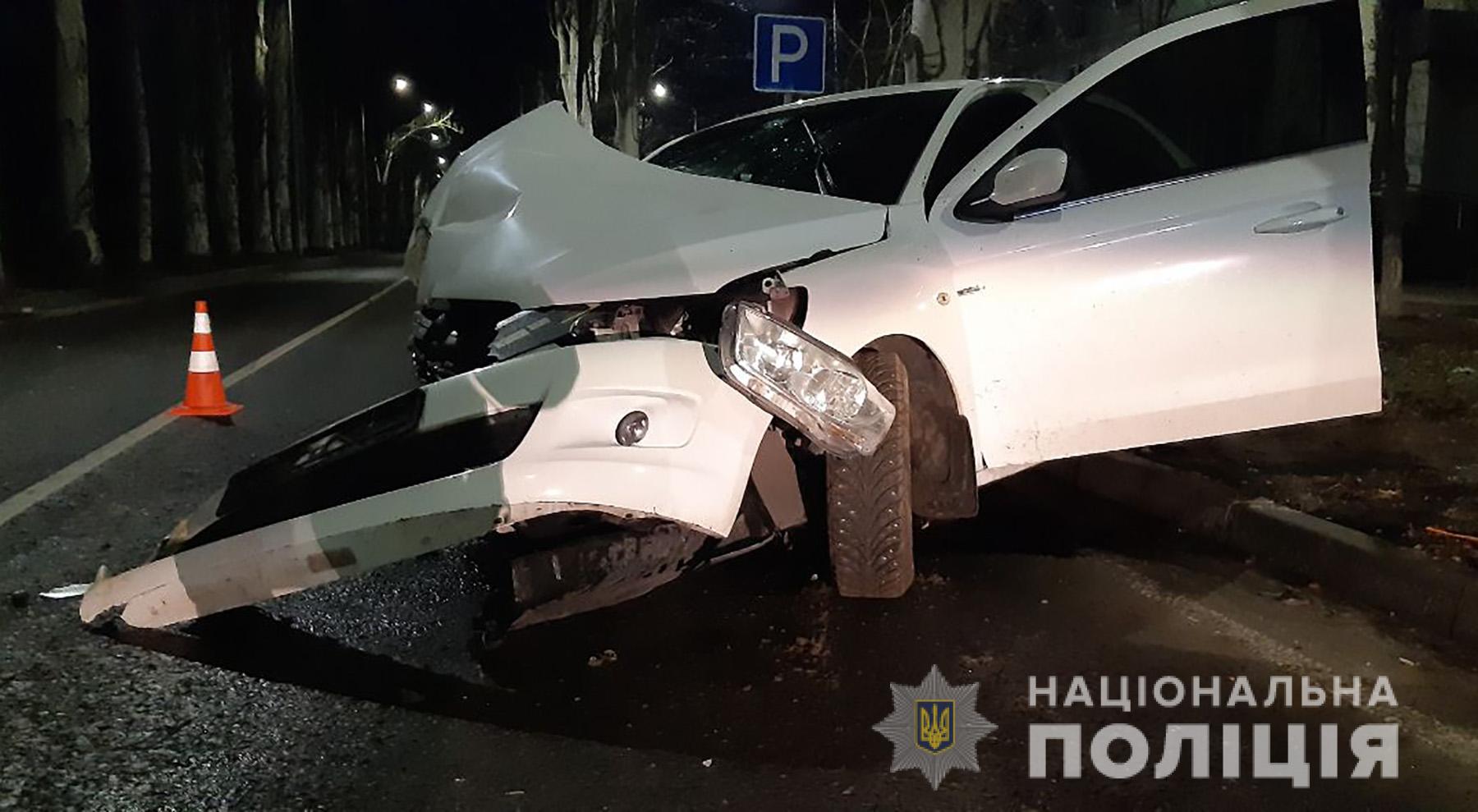 В Запорожской области пьяный водитель взял на таран дерево: пассажир получил травмы (ФОТО)