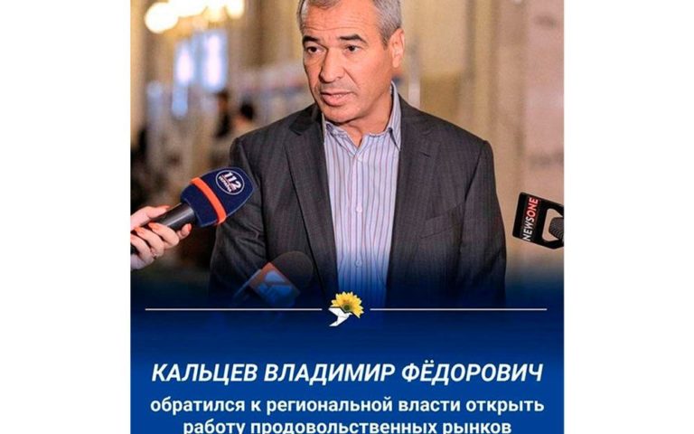 Владимир Кальцев обратился к местным властям с предложением принять решение об открытии рынков в Запорожской области