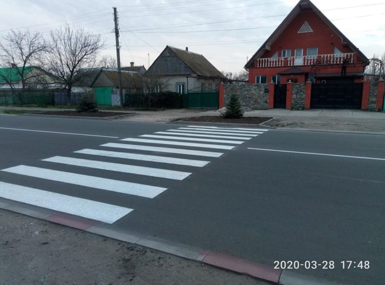 "Зебра" в клумбе: в Запорожской области нанесли странную дорожную разметку (ФОТО)