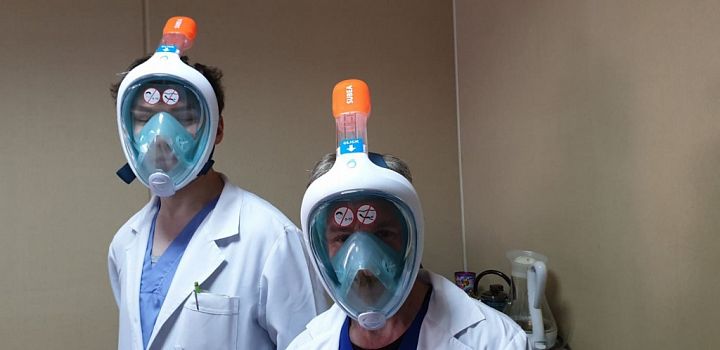 В Запорожской области медикам выдали защитные маски для подводного плавания (ФОТО)