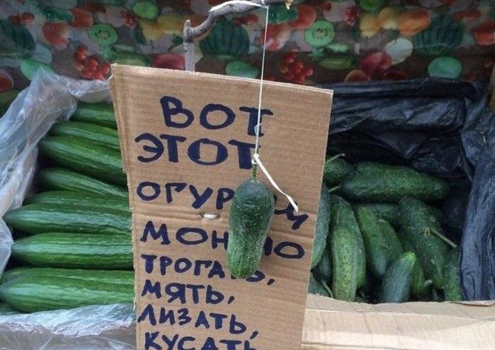 Огурец "на верёвочке": в Запорожской области на овощном рынке предложили необычный товар (ФОТО)