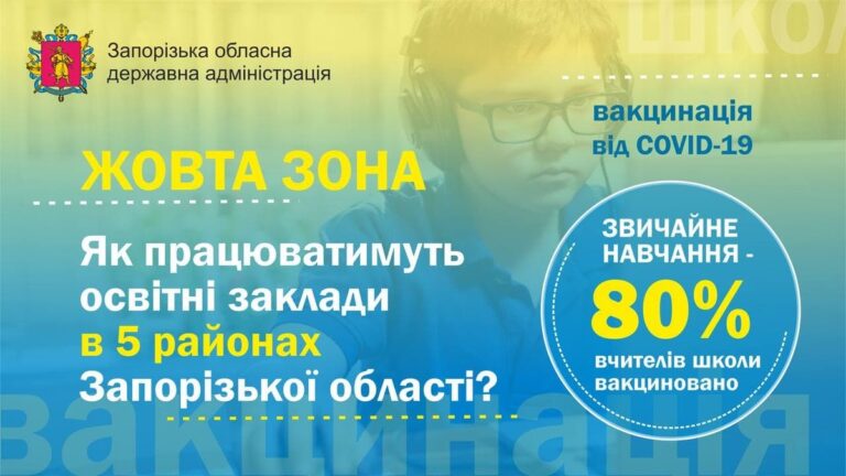 Стало известно, какие запорожские школы и детсады будут работать в «желтой» зоне карантина