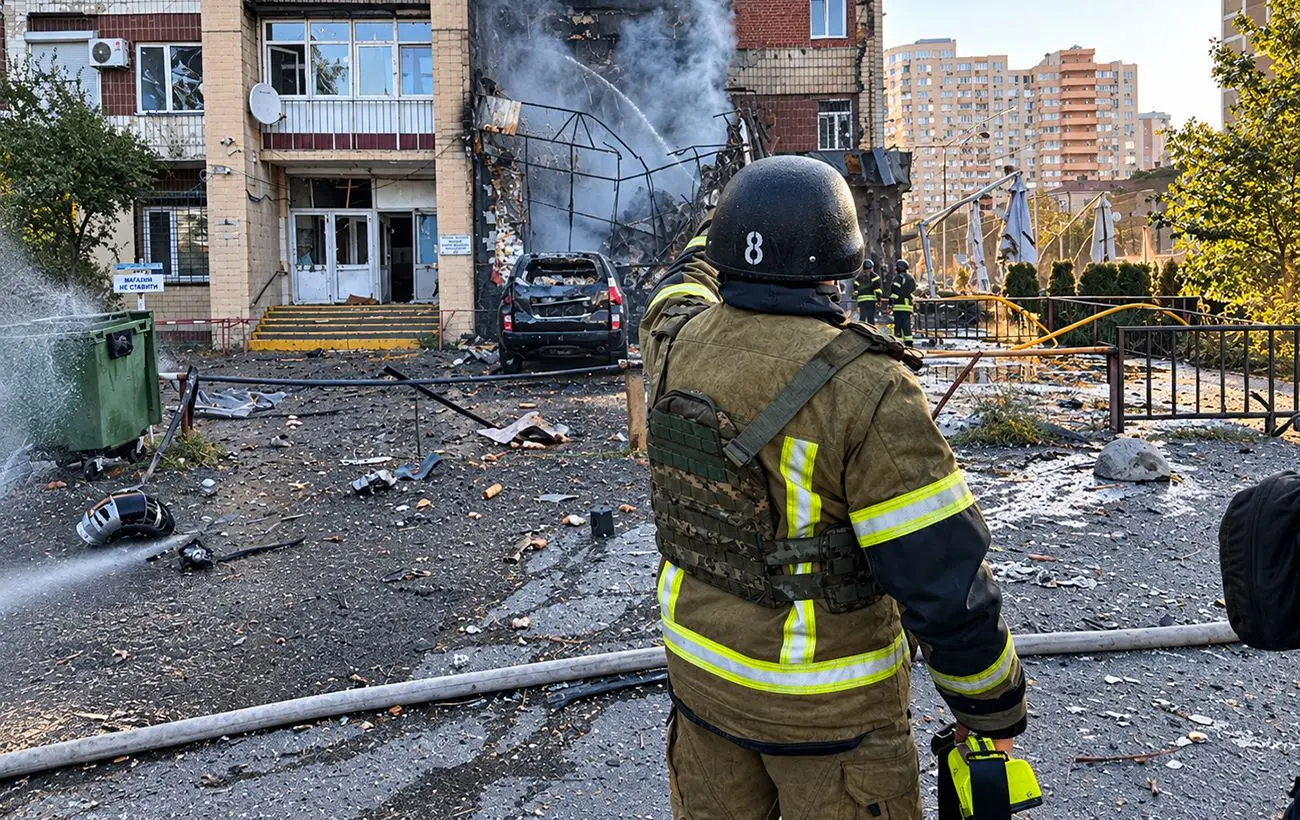 Дрони влучили в АЗС, кафе та будівлю НАН, є загибла: все про наслідки терору Києва 1 Дрони влучили в АЗС, кафе та будівлю НАН, є загибла: все про наслідки терору Києва